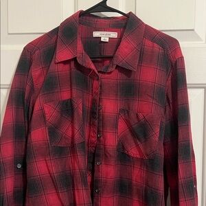 Adam Levine Collection Red and Black Plaid Shirt